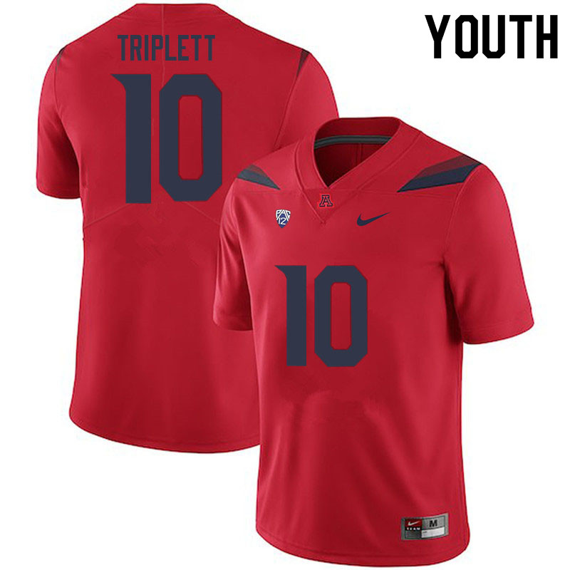 Youth #10 Jabar Triplett Arizona Wildcats College Football Jerseys Sale-Red - Click Image to Close